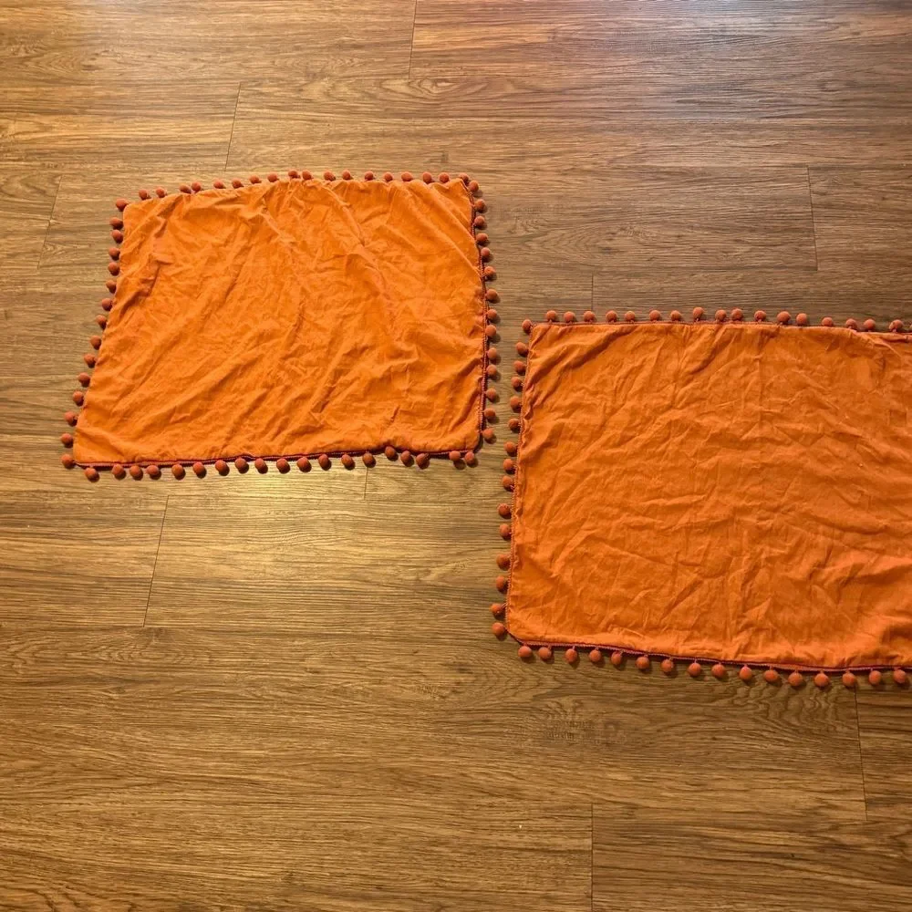 OEKO-TEX Rust Orange Rectangle Pillow Cases  Set of 2  Garment 20” x 24”
